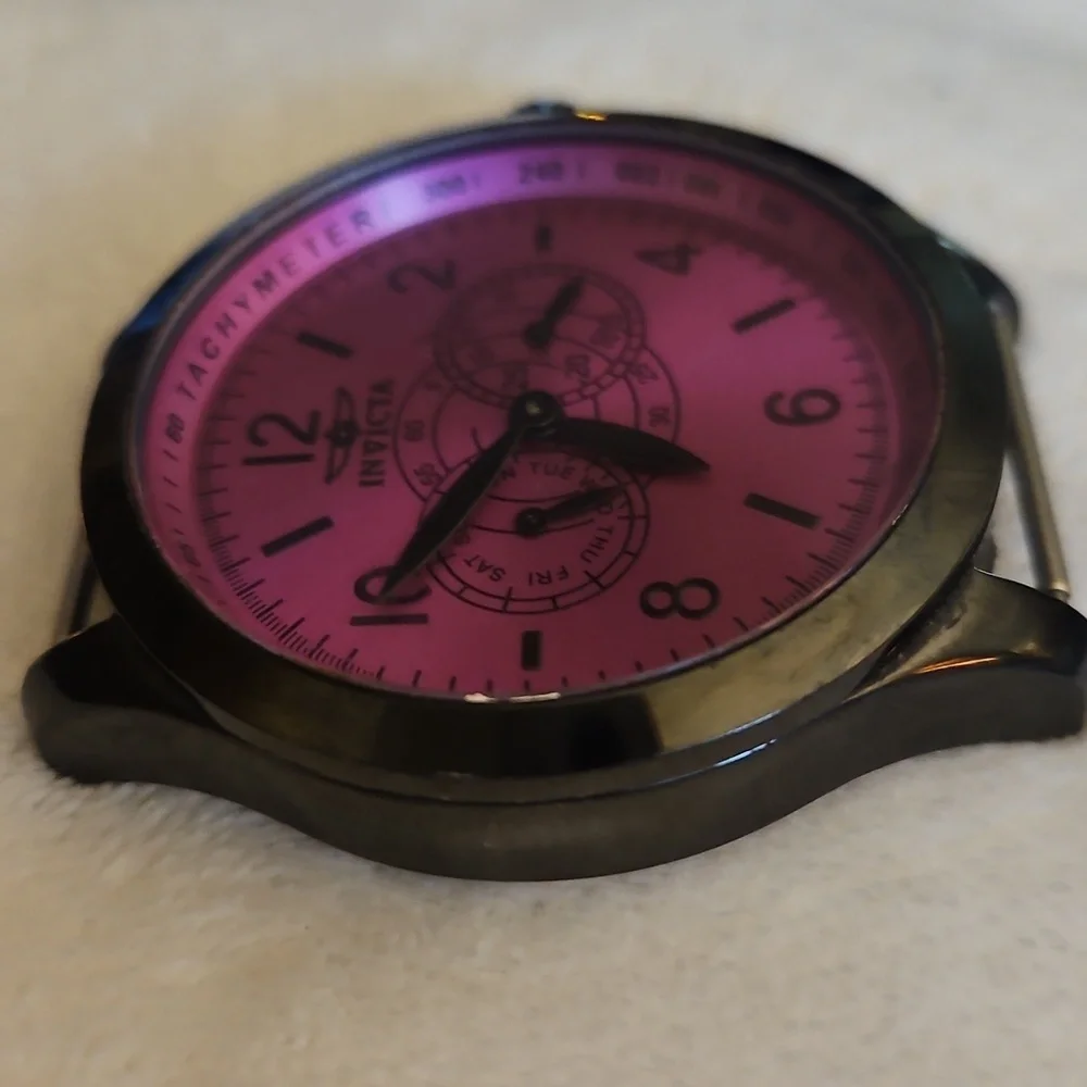 Vintage INVICTA Pink Dial Flame Fusion Crystal 100 M Water Resistant Watch